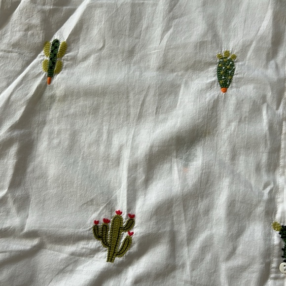 Sheparis NWT Cactus Party White Cotton Blouse oversized XL - Picture 7 of 8